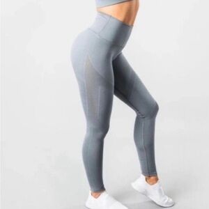 Alphalete Aero Leggings Light Grey High Rise Full Length Womens XS NEW!